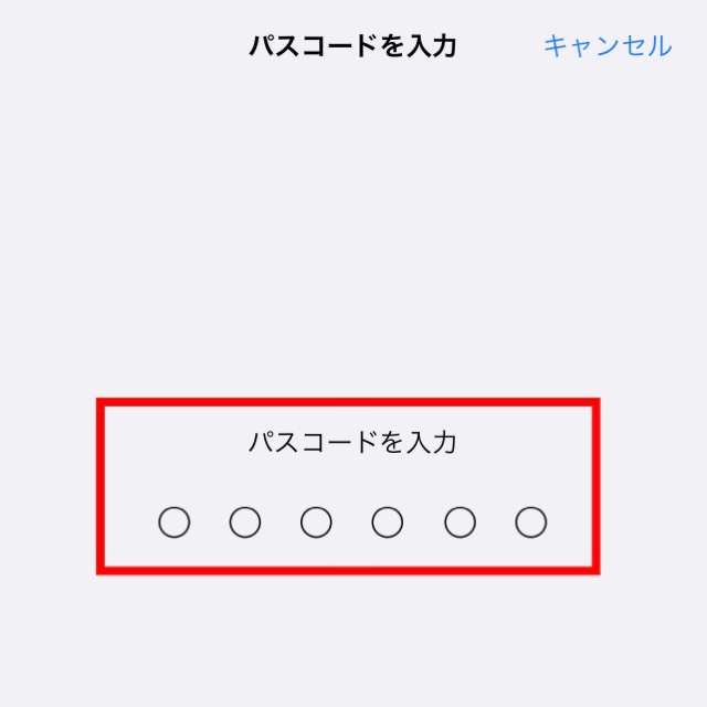 パスコードを入力